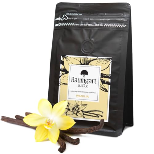 Baumgart Kaffee Aromatisiert Vanille Kaffee Gemahlen - Röstkaffee 100% Arabica aus Brasilien, Frisch Geröstet, Natürliche Vanille Aromen - 200g frisch gemahlen coffee aus der eigenen Kaffeerösterei von Baumgart