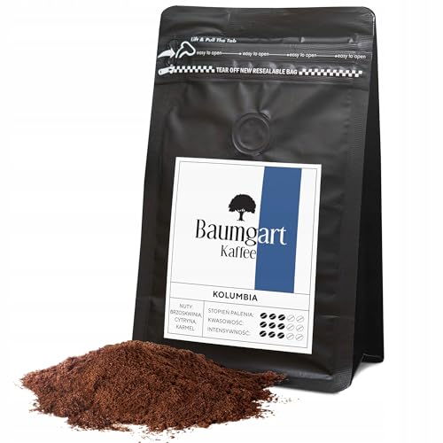 Baumgart Kaffee COLUMBIA Kaffee Gemahlen - 100% Arabica, Röstkaffee, Frisch Geröstet, Intensität 6/10, Mitllere Röstung, Ausgewogener Geschmack - 200g gemahlen coffee aus der eigenen Kaffeerösterei von Baumgart