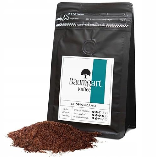 Baumgart Kaffee ETIOPIA SIDAMO Kaffee Gemahlen - 100% Arabica, Röstkaffee, Frisch Geröstet, Intensität 4/10, Helle Röstung, fruchtigen Noten - 200g gemahlen coffee aus der eigenen Kaffeerösterei von Baumgart