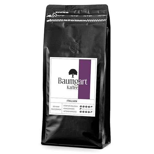 Baumgart Kaffee ITALIAN Kaffee Gemahlen 1kg - Röstkaffee, Frisch Geröstet, Arabica & Robusta, Intensität 9/10, Dunkle Röstung, Italienischer Stil - 1000g gemahlen coffee aus der eigenen Kaffeerösterei von Baumgart