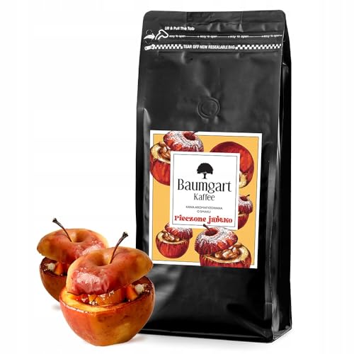 Baumgart Kaffee Kaffeebohnen Bratapfel Aromatisiert 1kg – Röstkaffee 100% Arabica aus Brasilien, Frisch Geröstet, Natürliche Bratapfel Aromen - 1000g ganze Bohnen coffee aus der eigenen Kaffeerösterei von Baumgart