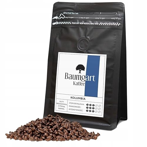 Baumgart Kaffee Kaffeebohnen COLUMBIA – 100% Arabica, Röstkaffee, Frisch Geröstet, Intensität 6/10, Mitllere Röstung, Ausgewogener Geschmack - 200g ganze Bohnen coffee aus der eigenen Kaffeerösterei von Baumgart