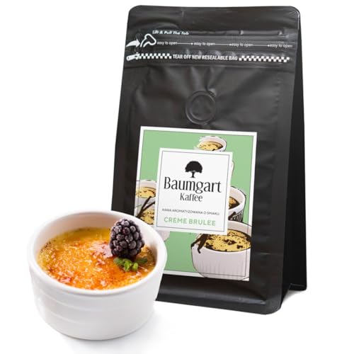 Baumgart Kaffee Kaffeebohnen Creme Brûlée Aromatisiert – Röstkaffee 100% Arabica Brasilien, Frisch Geröstet, Natürliche Creme Brûlée Aromen - 200g ganze Bohnen coffee aus der eigenen Kaffeerösterei von Baumgart