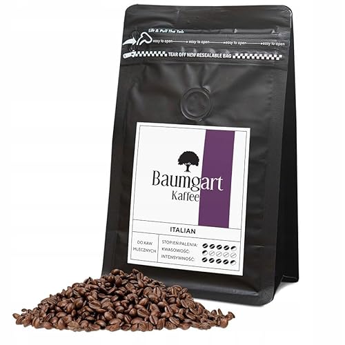 Baumgart Kaffee Kaffeebohnen ITALIAN – Röstkaffee, Frisch Geröstet, Arabica & Robusta, Intensität 9/10, Dunkle Röstung, Italienischer Stil - 200g ganze Bohnen coffee aus der eigenen Kaffeerösterei von Baumgart