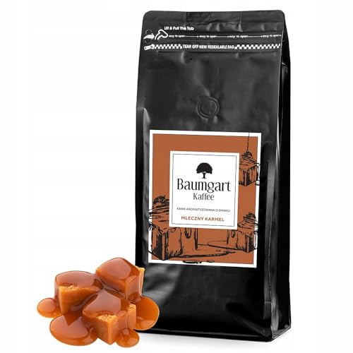 Baumgart Kaffee Kaffeebohnen Karamell Aromatisiert 1kg – Röstkaffee 100% Arabica aus Brasilien, Frisch Geröstet, Natürliche Caramel Aromen - 1000g ganze Bohnen coffee aus der eigenen Kaffeerösterei von Baumgart