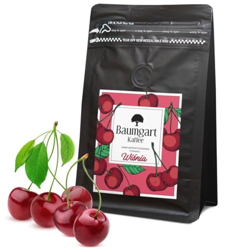 Baumgart Kaffee Kaffeebohnen Kirsche Aromatisiert – Röstkaffee 100% Arabica aus Brasilien, Frisch Geröstet, Natürliche Cherry Aromen - 200g ganze Bohnen coffee aus der eigenen Kaffeerösterei von Baumgart