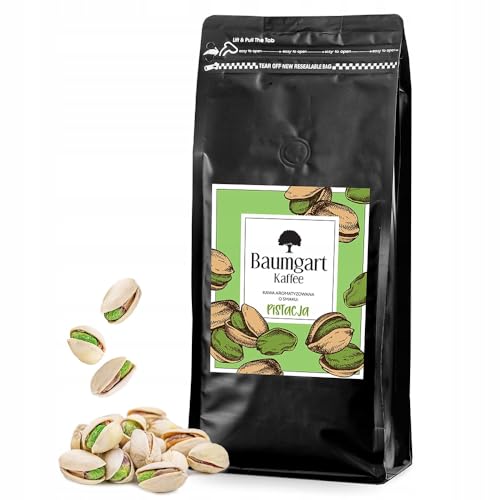 Baumgart Kaffee Kaffeebohnen Pistazien Aromatisiert 1kg – Röstkaffee 100% Arabica aus Brasilien, Frisch Geröstet, Natürliche Pistazien Aromen - 1000g ganze Bohnen coffee aus der eigenen Kaffeerösterei von Baumgart