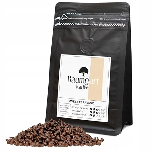 Baumgart Kaffee Kaffeebohnen SWEET ESPRESSO – 100% Arabica, Röstkaffee, Frisch Geröstet, Intensität 4/10, Mittlere Röstung, Ideal für Espresso - 200g ganze Bohnen coffee aus der eigenen Kaffeerösterei von Baumgart