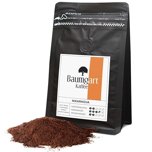 Baumgart Kaffee NIKARAGUA Kaffee Gemahlen - 100% Arabica, Röstkaffee, Frisch Geröstet, Intensität 4/10, Helle Röstung, Niedriger Koffeingehalt - 200g gemahlen coffee aus der eigenen Kaffeerösterei von Baumgart