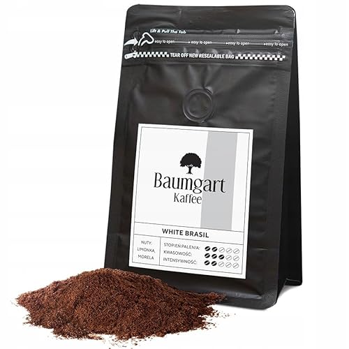 Baumgart Kaffee WHITE BRASIL Kaffee Gemahlen - 100% Arabica, Röstkaffee, Frisch Geröstet, Intensität 4/10, Helle Röstung, Feiner Geschmack - 200g frisch gemahlen coffee aus der eigenen Kaffeerösterei von Baumgart