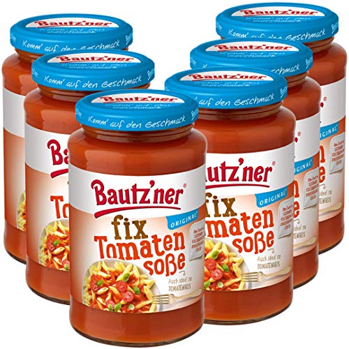 Bautz'ner Fix Tomaten Soße, 6er Pack. 6*400ml Glas, fertige Tomaten-Soße von Bautz'ner