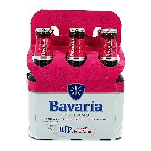 Bavaria Fruity Rosé Bier, ohne Alkohol, Himbeere & Kirsche, 6 x 25 cl von Bavaria 0.0%