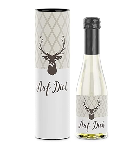 Piccolo Sekt Geschenk 0,2 | Geschenke mit Alkohol & Geschenkverpackung | Sekt mit Geschenk Box, Glas & Spruch Auf Dich | Geschenkideen Ostern Muttertag Geburtstag von Bavaria Home Style Collection