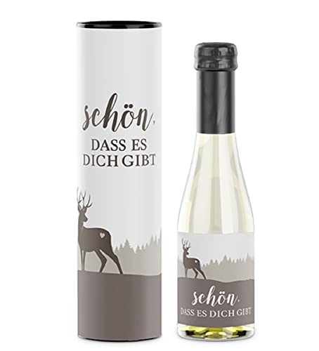 Piccolo Sekt Geschenk 0,2 | Geschenke mit Alkohol & Geschenkverpackung | Sekt mit Geschenk Box, Glas & Spruch Schön dass es dich gibt | Geschenkideen Muttertag Geburtstag von Bavaria Home Style Collection