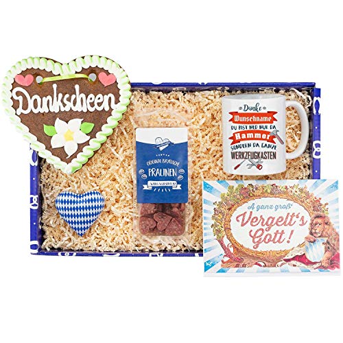 Bavariashop Geschenkbox "Dankscheen für Männa", Zünftige Geschenkidee für Männer aus Bayern von Bavariashop