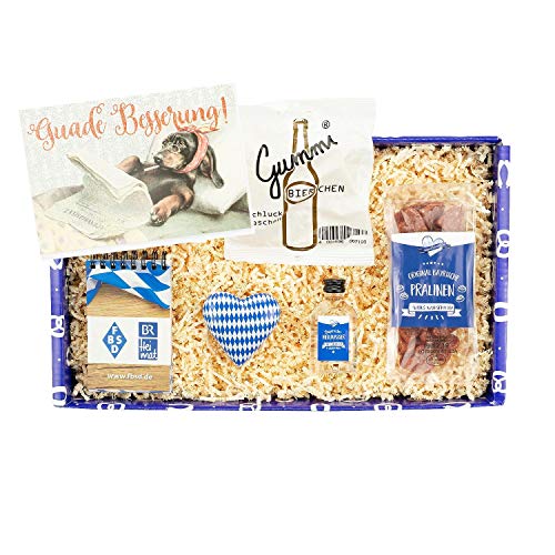 Bavariashop Geschenkbox "Guade Besserung", Hochwertige Geschenkidee zur schnellen Genesung, Stabiler Karton im bayerischen Design von Bavariashop