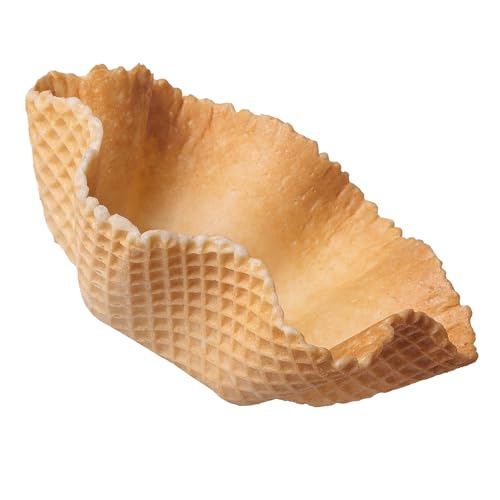 Bazko Waffelschale Dessertschale | süße Eiswaffeln 4 cm / 13,5 cm | 144 | knusprige Waffelschalen für Eisbecher, Eisdesserts, Eiskugeln | vegan von Bazko