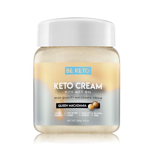 BeKeto Keto Cream Queen Macadamia mit MCT Öl pflanzlicher Aufstrich für vegane | Keto freundliche Lebensmittel | glutenfrei 250g von Be Keto