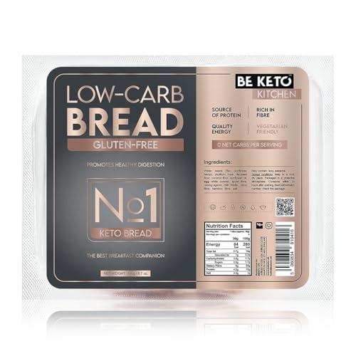 BeKeto No1 Keto-Brot 190 g – Glutenfreies Brot, Keto-Lebensmittel reich an Ballaststoffen und Proteinen für Keto- und Low-Carb-Diät von Be Keto