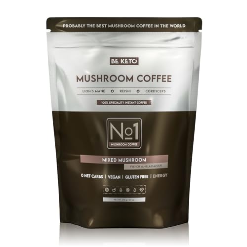 Kaffee löslich - Mushroom (Lion's Mane & Cordyceps & Reishi) - Französische Vanille 250g von Be Keto