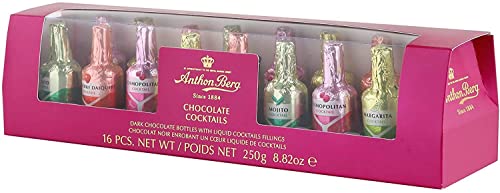 Anthon Berg Schoko-Cocktails, 250 g dunkle Schokolade mit flüssigen Cocktail-Füllungen (16 Schokoladencocktails) von BeSquared