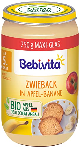 Bebivita Frucht & Getreide Zwieback in Apfel-Banane, 6er Pack (6 x 250 g), Mittel von Bebivita