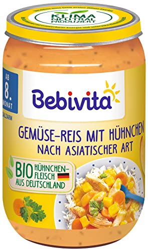 Bebivita Menüs ab 8. Monat - Gemüse-Reis mit Hühnchen nach asiatischer Art, 6er Pack (6 x 220g) von Bebivita