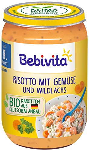 Bebivita Menüs ab 8. Monat Risotto mit Gemüse und Wildlachs, 6er Pack (6 x 220 g), Mittel von Bebivita