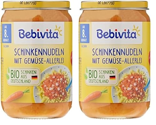 Bebivita Menüs ab 8.Monat Schinkennudeln mit Gemüse-Allerlei - 6x 220G (Packung mit 2) von Bebivita