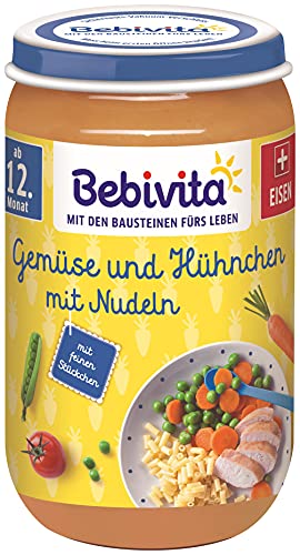 Bebivita Menüs ab dem 12. Monat Gemüse und Hühnchen mit Nudeln von Bebivita