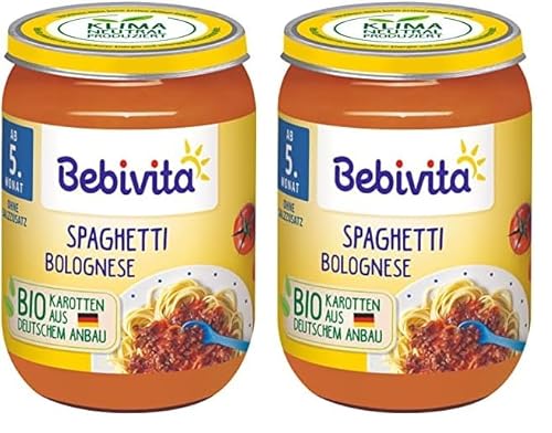 Bebivita Menüs ab dem 5. Monat Gemüse-Spaghetti mit Pute (6x190g), Mittel (Packung mit 2) von Bebivita