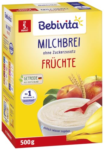 Bebivita Milchbrei Frucht, ohne Zuckerzusatz, 2er Pack (2 x 500g) von Bebivita