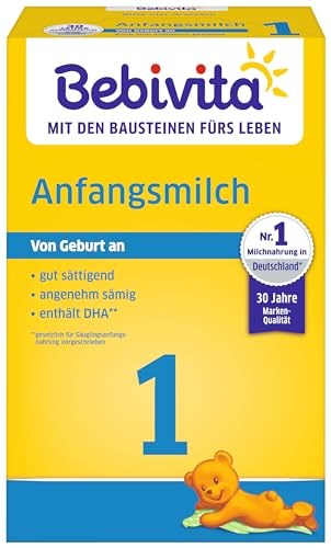 Bebivita 1 Anfangsmilch (5 x 500g), von Geburt an, angenehm sämig & gut sättigend, gut zum Zufüttern von Bebivita