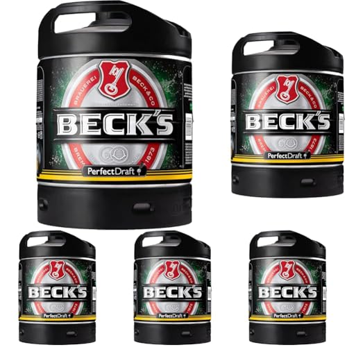 Beck's Pils Bier Perfect Draft (1 x 6l) MEHRWEG Fassbier (Packung mit 5) von Beck's