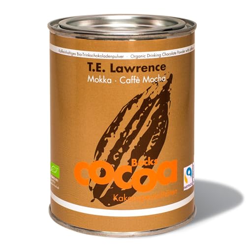 Becks cocoa™ Bio T.E. Lawrence Trinkschokolade Orientalisch – Fairtrade Kakao, Veganes Bio Kakaopulver mit türkischem Kaffee – Ideal für Heiße Schokolade, 250 g von Becks Cocoa