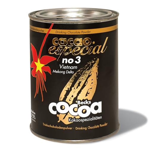 Becks cocoa Cacao Especial No 3 – Edelkakao aus Vietnam – Veganer Kakao – Premium Trinkschokolade mit fruchtig-herber Note – Perfekt für Heiße Schokolade, 250 g von Becks Cocoa