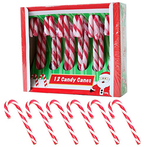 Becky´s 12 Zuckerstangen - Candy Canes - Erdbeergeschmack, rot weiß - 12 Stück, je 12 g von Becky´s