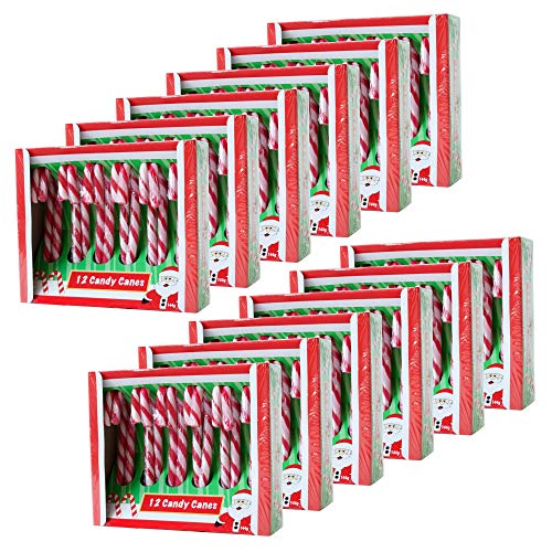 Becky´s 12 x 12 Zuckerstangen - Candy Canes - Erdbeergeschmack, rot weiß - 144 Stück, je 12 g von Becky´s