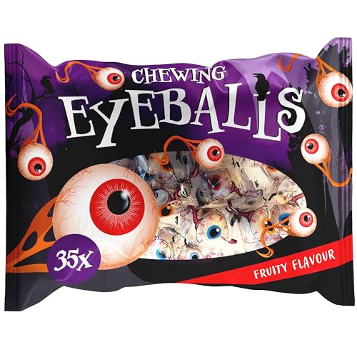 Chewing Eyeballs, Halloween Augen Kaugummi, fruchtiger Geschmack, gruselige Augapfel, 280g, 35 Stück von Becky's