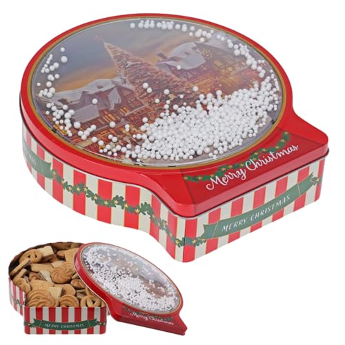 Weihnachtliche Keksdose mit Schneeflocken - Butter Kekse mit Schokolade & Schokokekse, Schneekugeleffekt - 250 g von Becky's