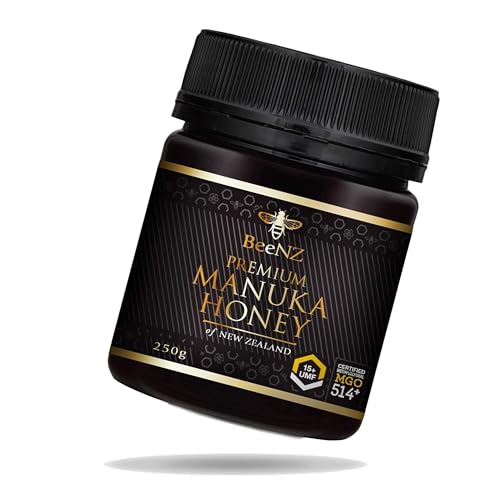 BeeNZ® - Manuka Honig - 100% reiner Manuka-Honig ohne Zusatzstoffe - Methylglyoxal Gehalt (250g, 514+ Mgo) von BeeNZ