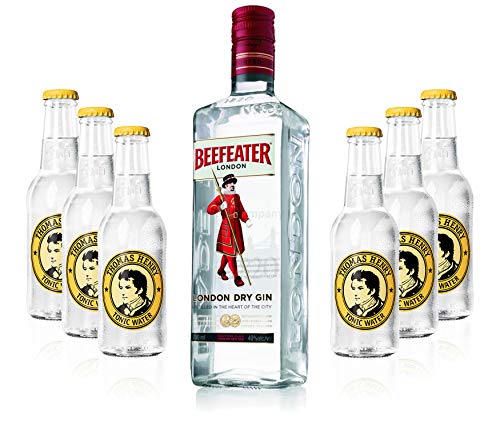 Gin Tonic Set - Beefeater Dry Gin 0,7l 700ml (47% Vol) + 6x Thomas Henry Tonic Water 200ml - Inkl. Pfand MEHRWEG von Thomas Henry-Thomas Henry