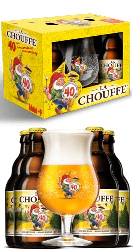 Bier-Geschenkboxen | Chouffe-Bierpaket mit Glas – Chouffe-Bier verschenken – originelle Geschenke – Biergeschenke – Biergeschenke von Beer Shelf