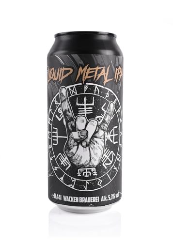 Beer of The Gods - Wacken Brauerei – Liquid Metal - IPA - Dosenbier - 0,44 l - 5,3% vol. - Viking Craft Beer aus der Dose - Party Festival Heavy Metal (20 Dosen) von Beer of the Gods - Since 2016 - Wacken Brauerei