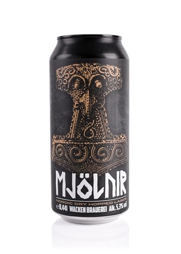 Beer of The Gods - Wacken Brauerei - MJÖLNIR - Nordic Lager - Dosenbier - 0,44 l - 5,3% vol. - Viking Craft Beer aus der Dose - Party Festival Heavy Metal (20 Dosen) von Beer of the Gods - Since 2016 - Wacken Brauerei