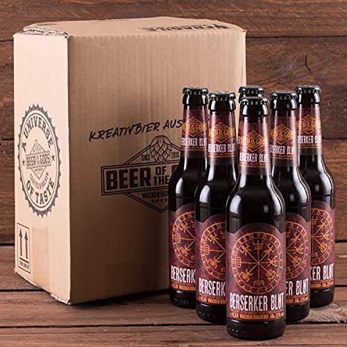 WACKEN BRAUEREI Bier trifft Kirsche Craft Beer Box 6 x 0,33 l Flaschen | BERSERKER BLUT | Viking Craftbeer Set Bierpaket | Wikinger Kirschbier Geschenk für Männer | Mittelalter Festival Heavy Metal von Beer of the Gods - Since 2016 - Wacken Brauerei