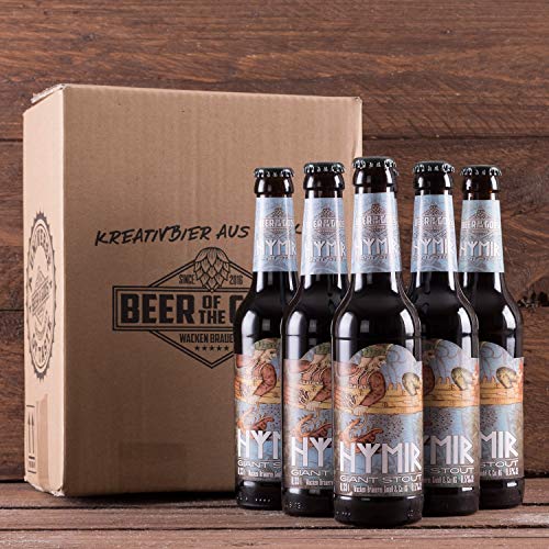 WACKEN BRAUEREI Imperial Stout Craft Beer Box 6 x 0,33 l Flasche | HYMIR | Viking Craftbeer Set Gift for Men | Wikinger Kraft Bier Geschenk für Männer | Party Festival Heavy Metal von Beer of the Gods - Since 2016 - Wacken Brauerei