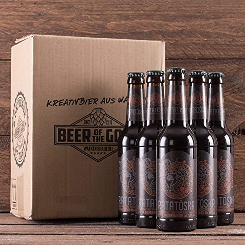 WACKEN BRAUEREI Nordic Brown Ale Craft Beer Box 0,33 l Flaschen | RATATÖSKR | Viking Craftbeer Set Gift for Men | Wikinger Kraft Bier Geschenk für Männer | Party Festival Heavy Metal (20 Flaschen) von Beer of the Gods - Since 2016 - Wacken Brauerei