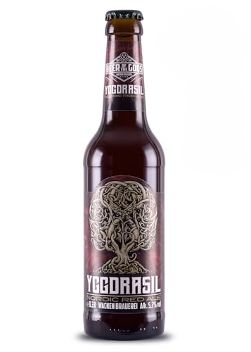 WACKEN BRAUEREI - Nordic Red Ale Craft Beer Box 20 x 0,33 l Flasche 5,3% vol. | YGGDRASIL | Viking Craftbeer Set Gift for Men | Wikinger Kraft Bier Geschenk für Männer | Party Festival Heavy Metal von Beer of the Gods - Since 2016 - Wacken Brauerei