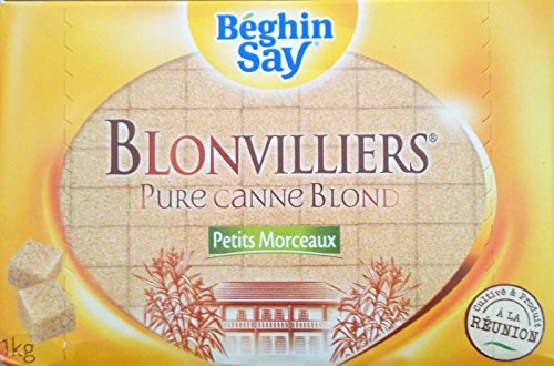 Blondvillers pure Canne blond, Würfelzucker, kleine Würfel Rohrzucker 1kg von Bégin Say